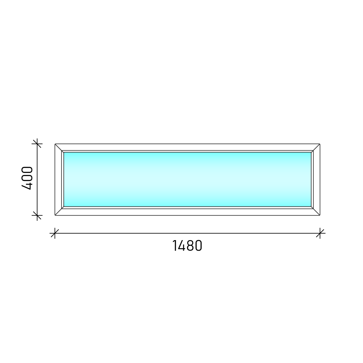 150x40 ablak - Fix felülvilágító műanyag ablak