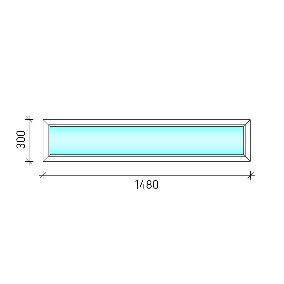 150x30 ablak - Fix felülvilágító műanyag ablak