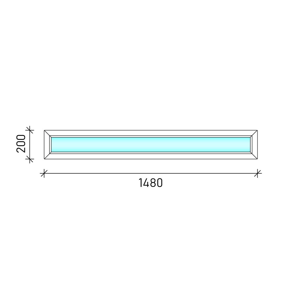 150x20 ablak - Fix felülvilágító műanyag ablak