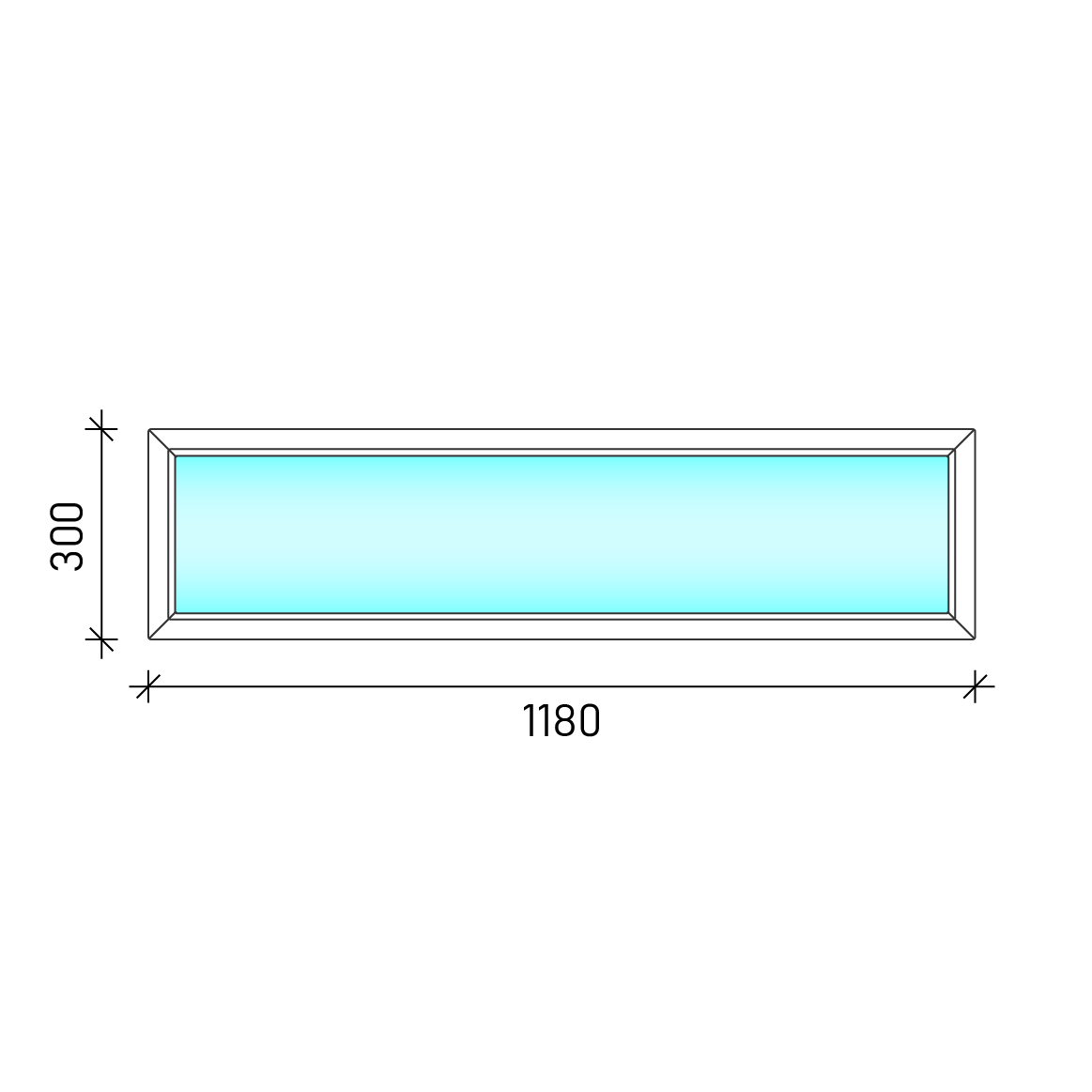 120x30 - Fix felülvilágító műanyag ablak