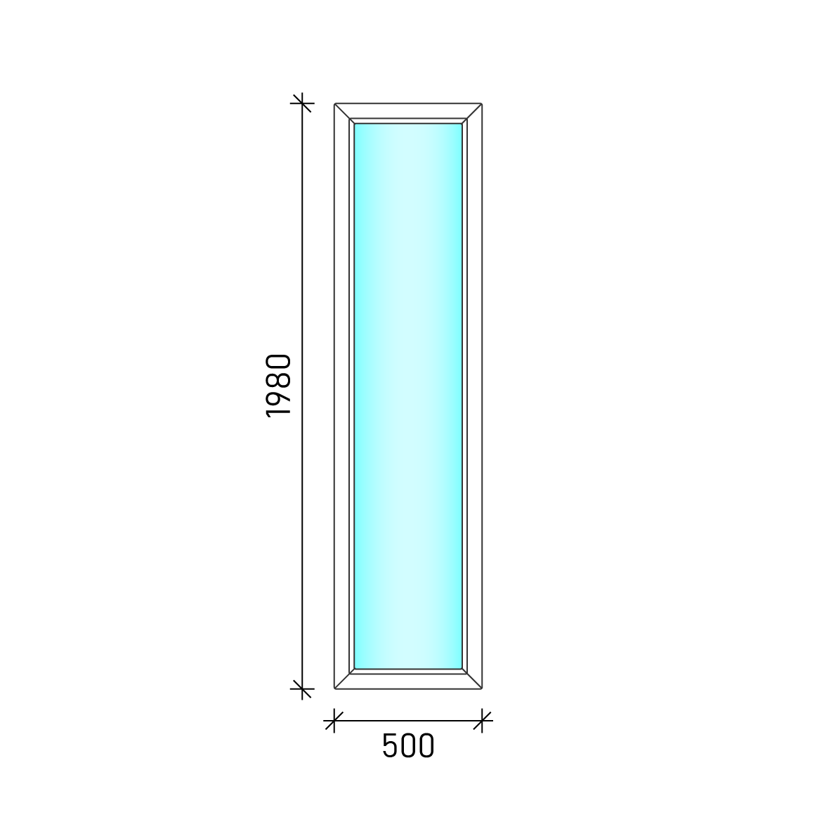 50x200 Fix oldalvilágító műanyag ablak