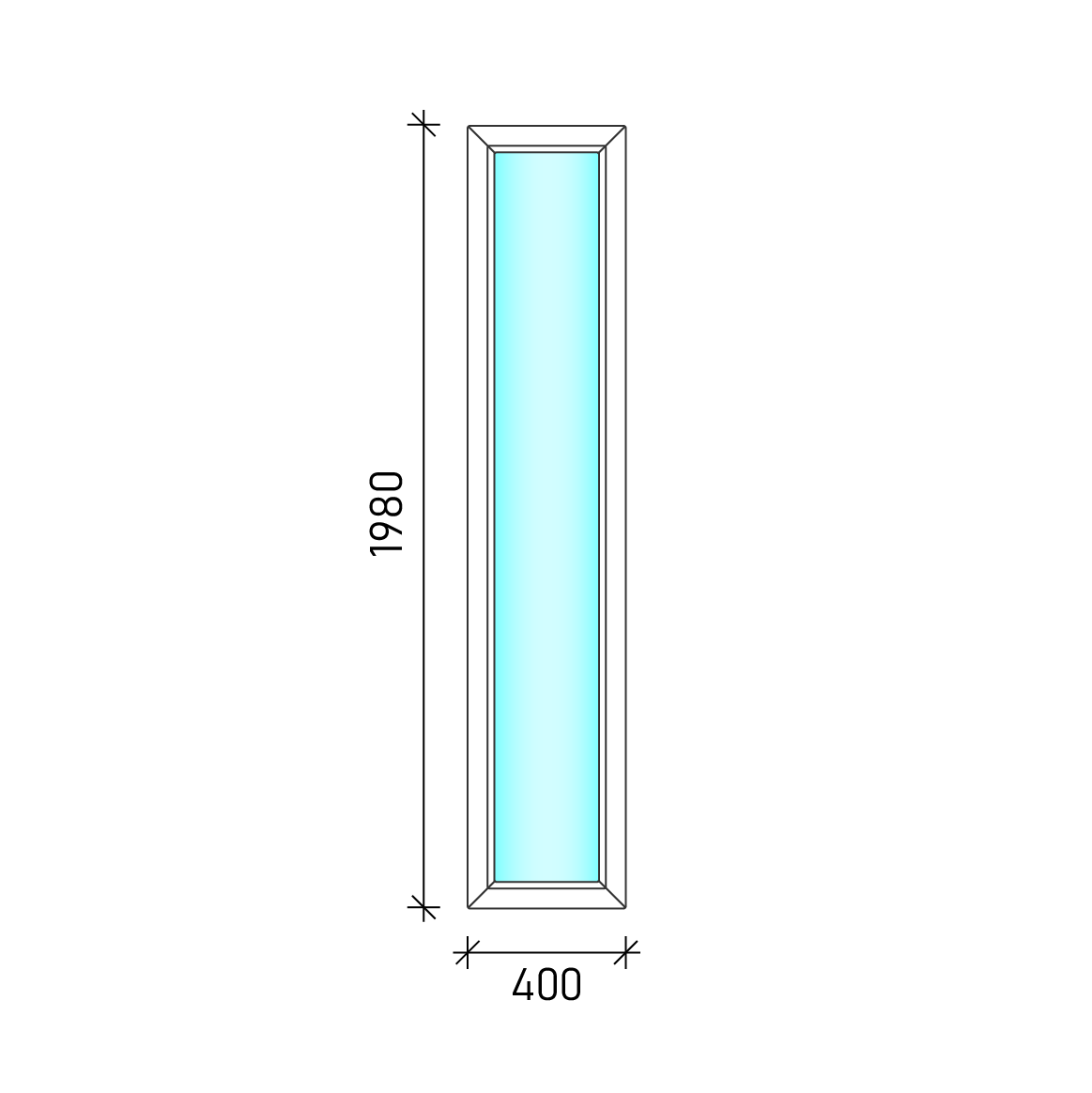 40x200 Fix oldalvilágító műanyag ablak