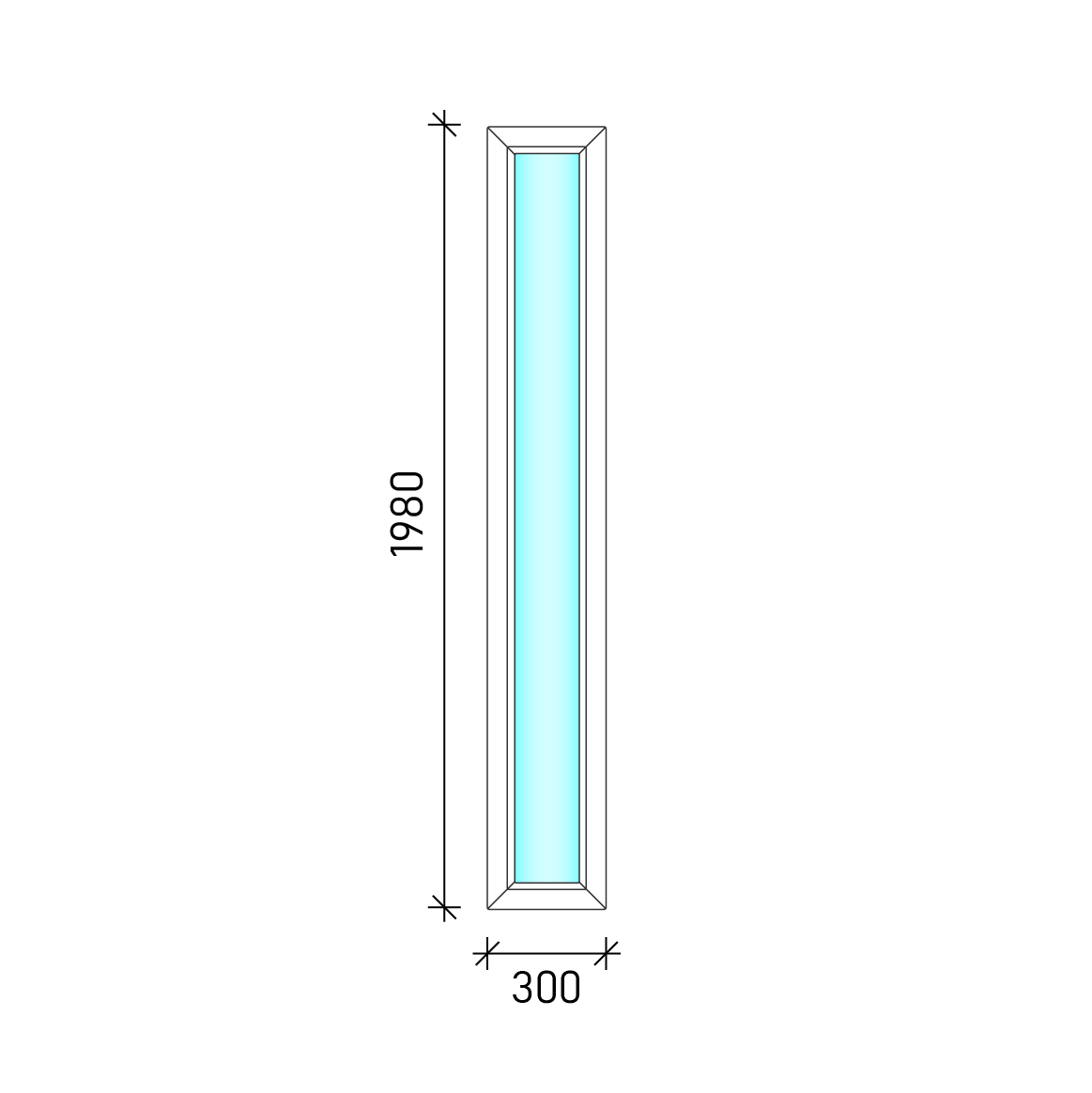 30x200 Fix oldalvilágító műanyag ablak