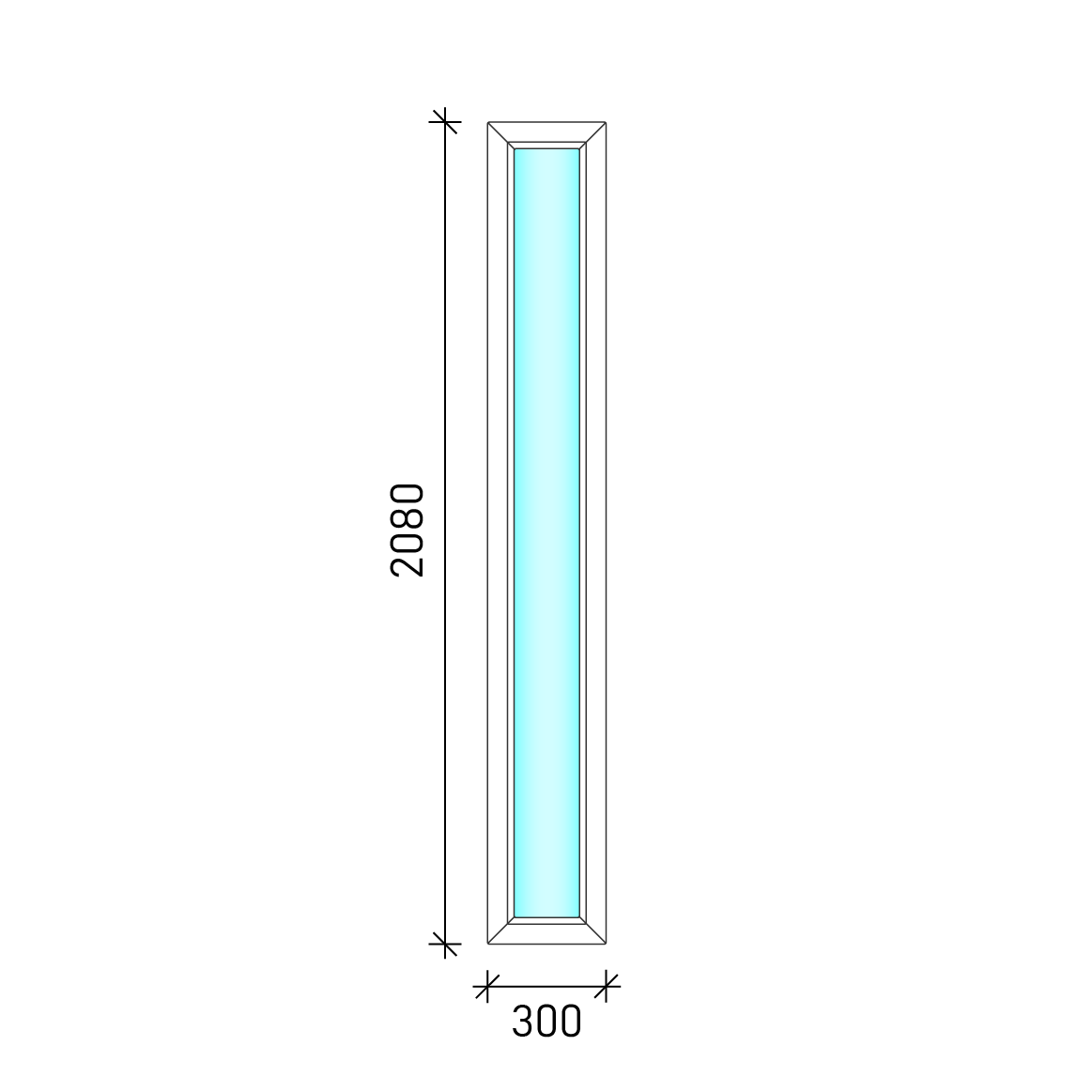 30x210 Fix oldalvilágító műanyag ablak