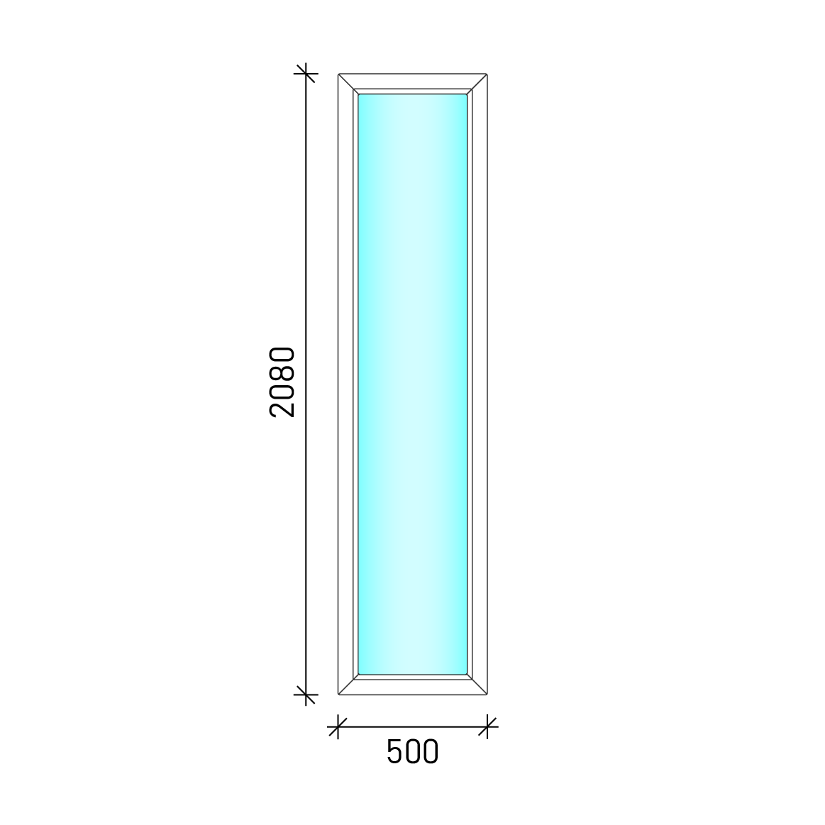 50x210 Fix oldalvilágító műanyag ablak