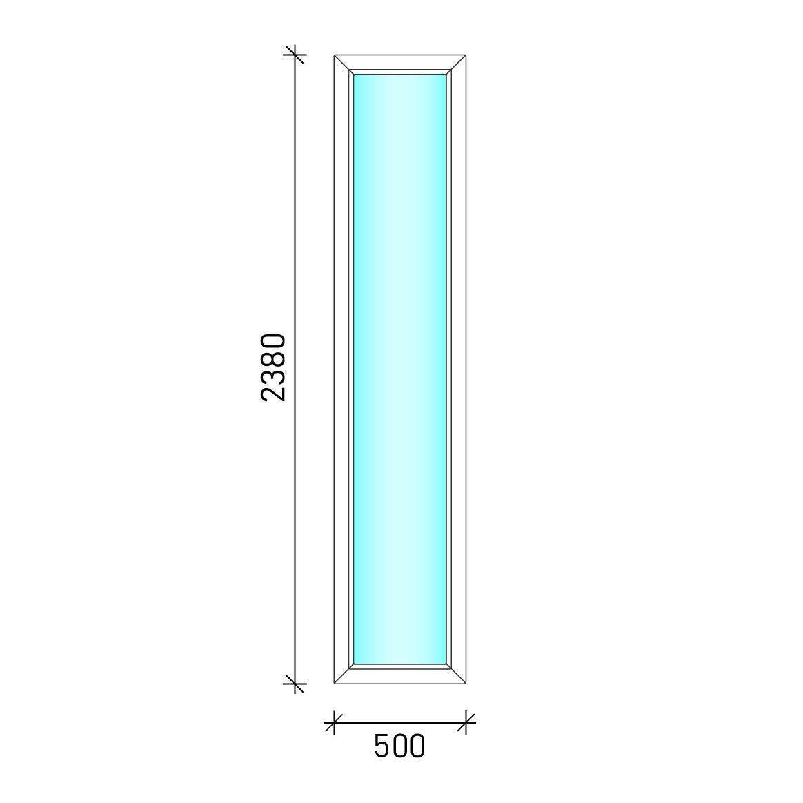 50x240 Fix oldalvilágító műanyag ablak