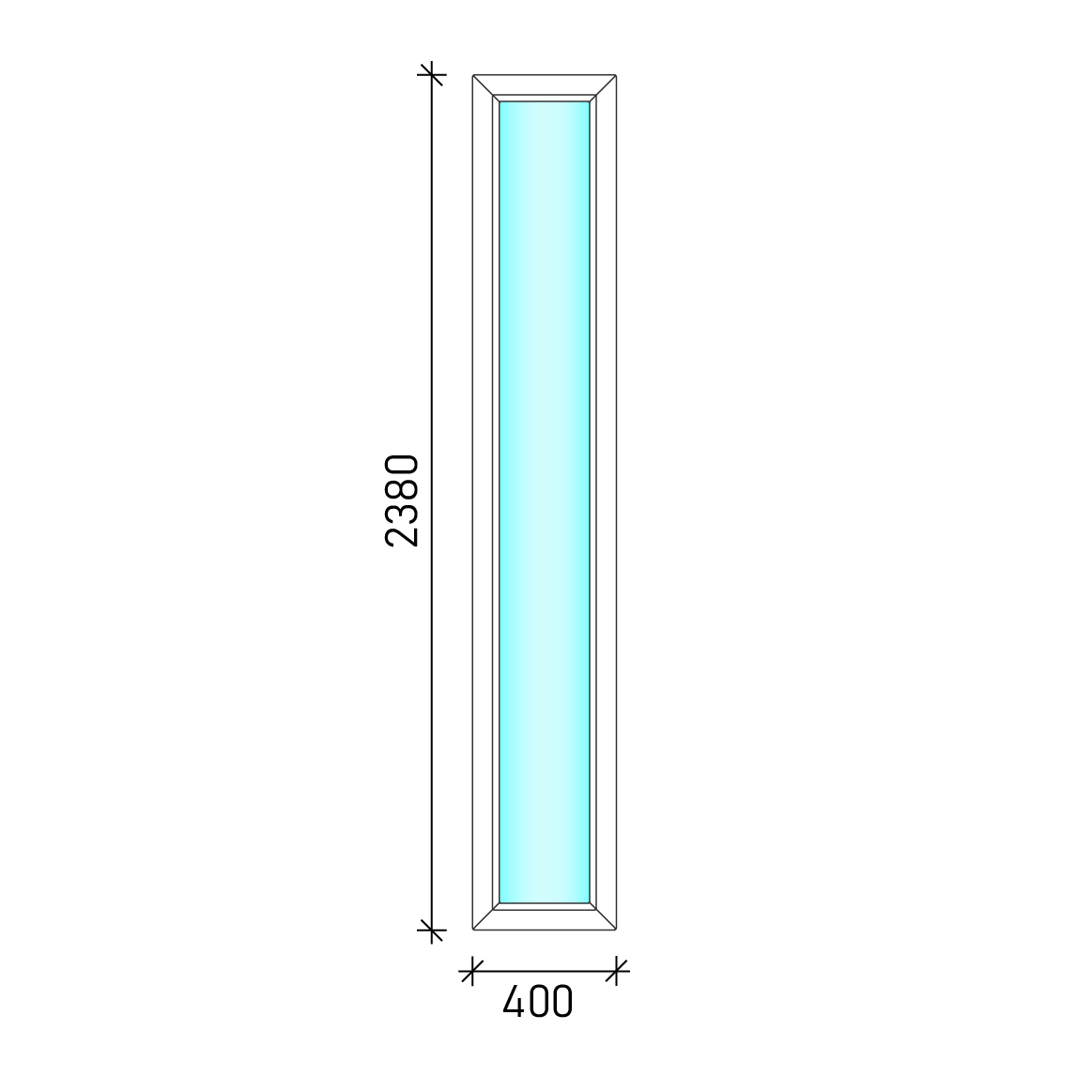 40x240 Fix oldalvilágító műanyag ablak