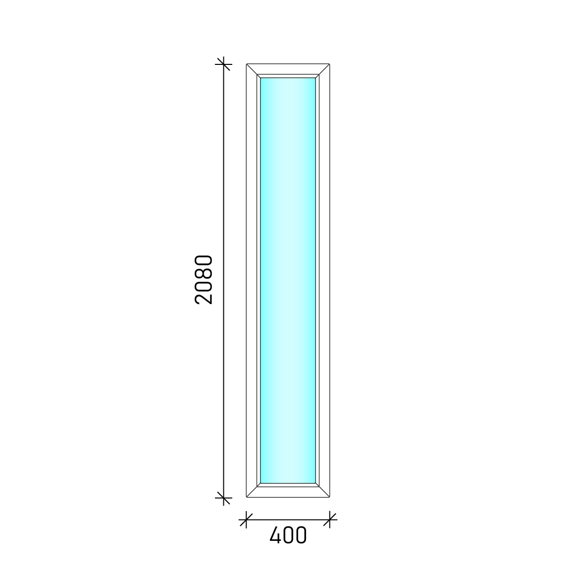 40x210 Fix oldalvilágító műanyag ablak